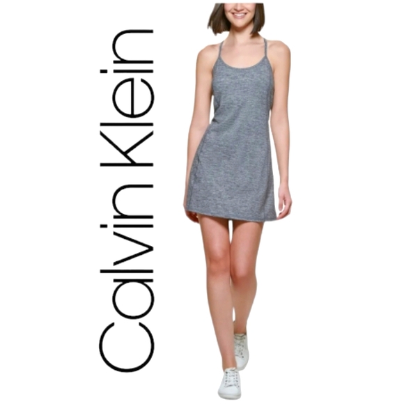 Calvin Klein Performance Womens Heather Gray A-Line Athletic Tennis Dress S NWT - Picture 1 of 14